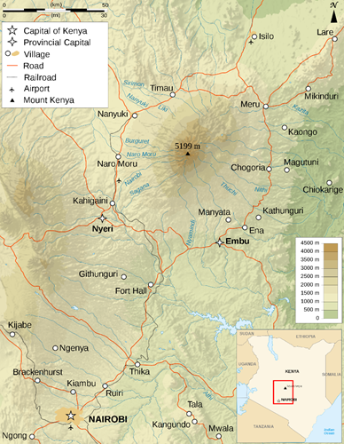 Mount Kenya coming from Nairobi