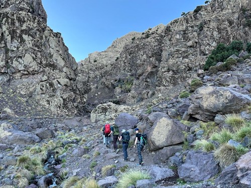 Rockey terrain on Toubkal